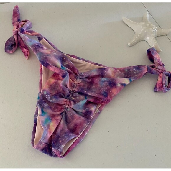 MARETOA Galactic Purple‎ Brazilian Bikini with Ruched Back Size L - Picture 2 of 5